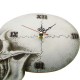 Horloge Tête de Mort Crâne Blanc Murale Squelette