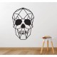 Autocollant Mural Vinyl Sticker Tête de Mort Crâne Géométrique noir