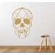 Autocollant Mural Vinyl Sticker Tête de Mort Crâne Géométrique gold