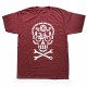 T-shirt motif tête de mort vélo manches courtes col rond unisexe bordeaux burgundy