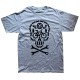 T-shirt motif tête de mort vélo manches courtes col rond unisexe gris clair