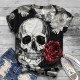 T-Shirt pour femmes motifs tête de mort colorés et fleuri model 1