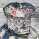 T-Shirt pour femmes motifs tête de mort colorés et fleuri model 3