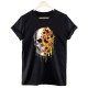 T-shirt femme motif papillon et crâne multiples motifs model 2 noir