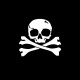 Autocollant avec crâne de Pirate Jolly rogers en vinyle - 15.2x13.7CM - noir