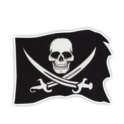 Autocollant pour pare-choc drapeau Pirate avec sabres croisés 13cm x 9.9cm