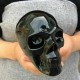 Crâne de guérison Reiki Tête de mort en Quartz obsidienne naturelle vue face
