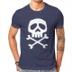 T-shirt de Pirates Jolly rogers à manches courtes et col rond bleu marine