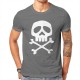 T-shirt de Pirates Jolly rogers à manches courtes et col rond gris