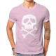 T-shirt de Pirates Jolly rogers à manches courtes et col rond rose pale