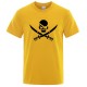 T-shirt de Pirates Logo Jolly rogers moderne à manches courtes et col rond Jaune