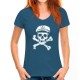T-shirt de Pirates Vieux Marin Pirate à manches courtes et col rond femme bleu 