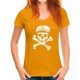 T-shirt de Pirates Vieux Marin Pirate à manches courtes et col rond femme Orange