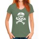 T-shirt de Pirates Vieux Marin Pirate à manches courtes et col rond femme vert