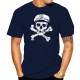 T-shirt de Pirates Vieux Marin Pirate à manches courtes et col rond Homme bleu marine