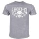 Tshirt tête de mort Motard imprimé Lucky 13 - couleur gris clair