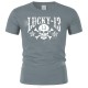 Tshirt tête de mort Motard imprimé Lucky 13 - couleur gris foncé