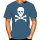 Tshirt tête de mort imprimé Pirate - couleur bleu