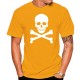 Tshirt tête de mort imprimé Pirate - couleur jaune