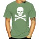 Tshirt tête de mort imprimé Pirate - coTshirt tête de mort imprimé Pirate - couleur vertuleur bleu clair
