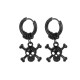 Boucles d'oreilles tête de mort crâne de Pirate en acier inoxydable pour femmes et hommes - couleur noir