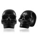 Bouchons extensseurs d'oreilles tête de mort - 2 pièces - couleur noir
