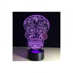 Lampe tête de mort lampe 3D en acrylique - modèle 2