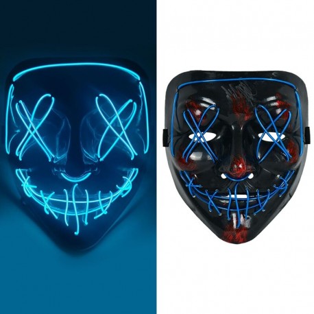 Lampe tête de mort masque tête lumineux LED masques faciaux d'halloween - modèle 1