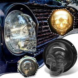 Couvre-phares décoratifs en forme de tête de mort pour voiture