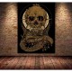 Poster tête de mort rétro avec crâne et symboles païens religieux mystérieux - modèle 8