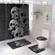 Rideau de douche tête de mort 3D Polyester ensemble 4 pièces