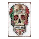 Plaque métal tête de mort avec crâne Santa Muerte - modèle 4