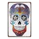 Plaque métal tête de mort avec crâne Santa Muerte - modèle 17