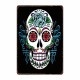 Plaque métal tête de mort avec crâne Mexicain Jour des morts - modèle 18