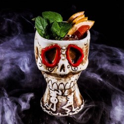 Tasse Tiki pour Cocktail Tête de mort en céramique - modèle 1 utilisation