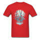T-shirt Tête de mort 3D Gothique et corbeaux - rouge