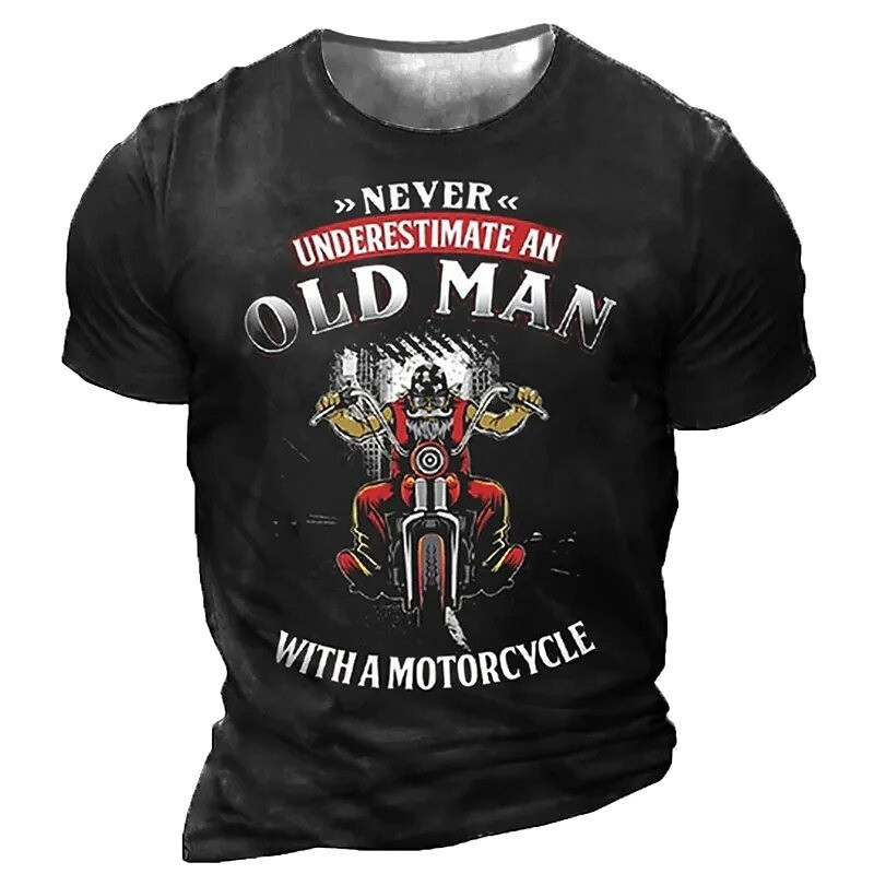 T-shirt Tête de mort Biker Ne Jamais sous-estimer un vieux motard !