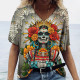 T-shirt Tête de mort Santa Murte pour femmes - Nombreux modèles disponibles modèle 3
