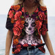 T-shirt Tête de mort Santa Murte pour femmes - Nombreux modèles disponibles modèle 7