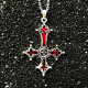 Collier anti christ croix rouge avec pendentif détails