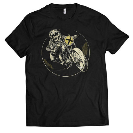 T-shirt motard tête de mort Rider de l'enfer