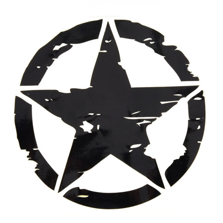 Autocollants étoile noire ou blanche pour voiture moto en vinyle 15cm x 15cm - noir