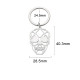 Dimensions Porte-clés crâne médaillon en 2D